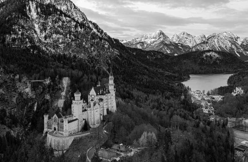 <p>Neuschwanstein Castle with Königssee, Germany.</p>