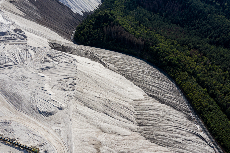 <p>'Monte Kali' near Heringen, 2020, Germany.<br />A Monte Kali, Kaliberg, or Kalimandscharo is the colloquial term for several slag heaps in Germany, which consists of spoil from potash salt production.</p>