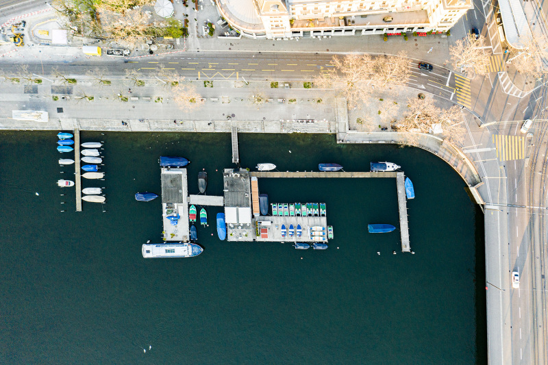 <p>Seebrücke/Limmat during Corona lockdown, Zurich, Switzerland. </p>