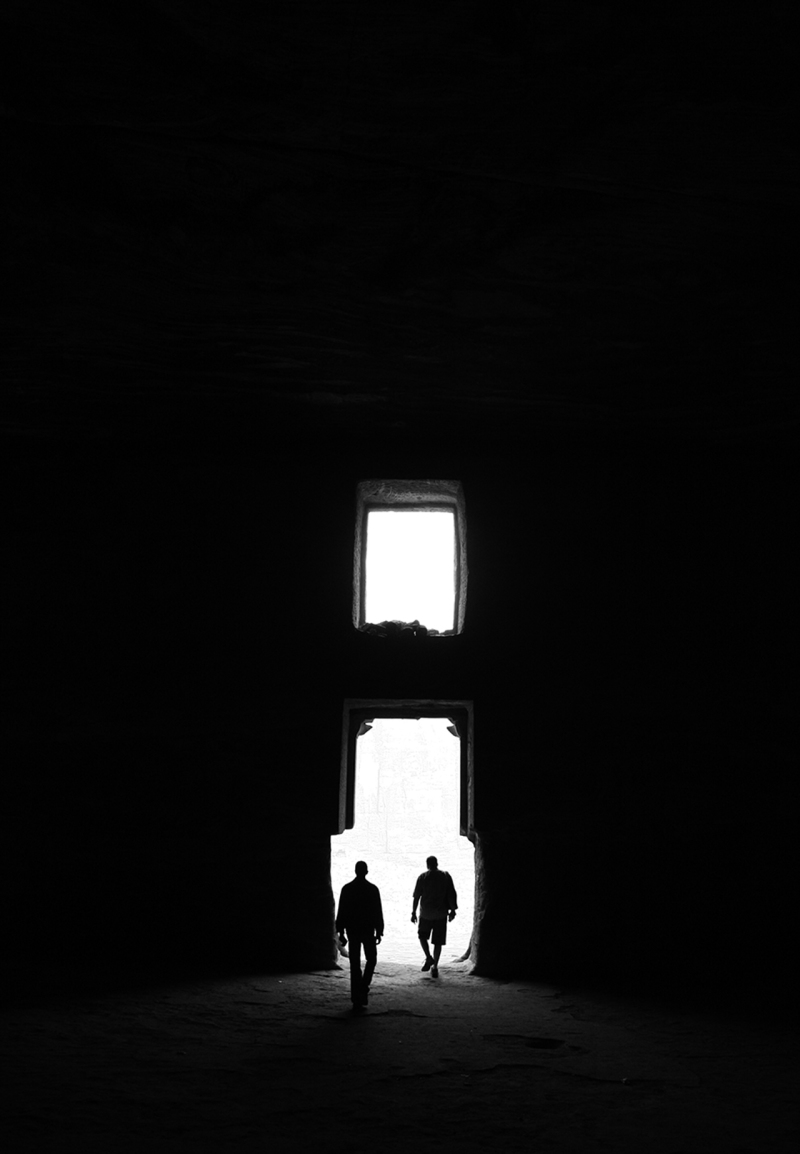 <p>You always know the entrance view from Instagram. <br />Here is what it looks like from the insight. <br />The famous Al-Khazneh temple in Petra, Jordan.</p>