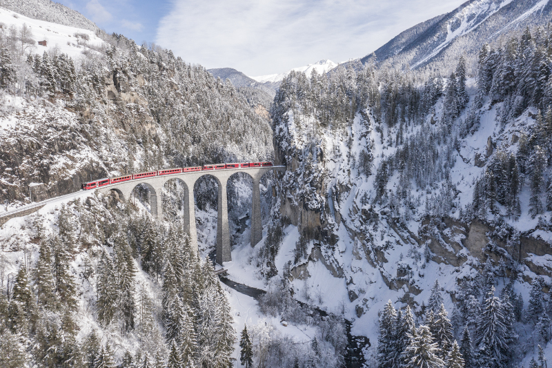 <p>One of the big landmarks in Switzerland - the Landwasser Viaduct. <br />Graubünden, Switzerland.</p>