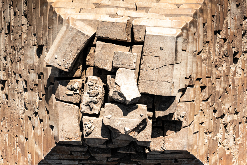 <p>View on the top of the Cheops Pyramid in Giza, Egypt.</p>