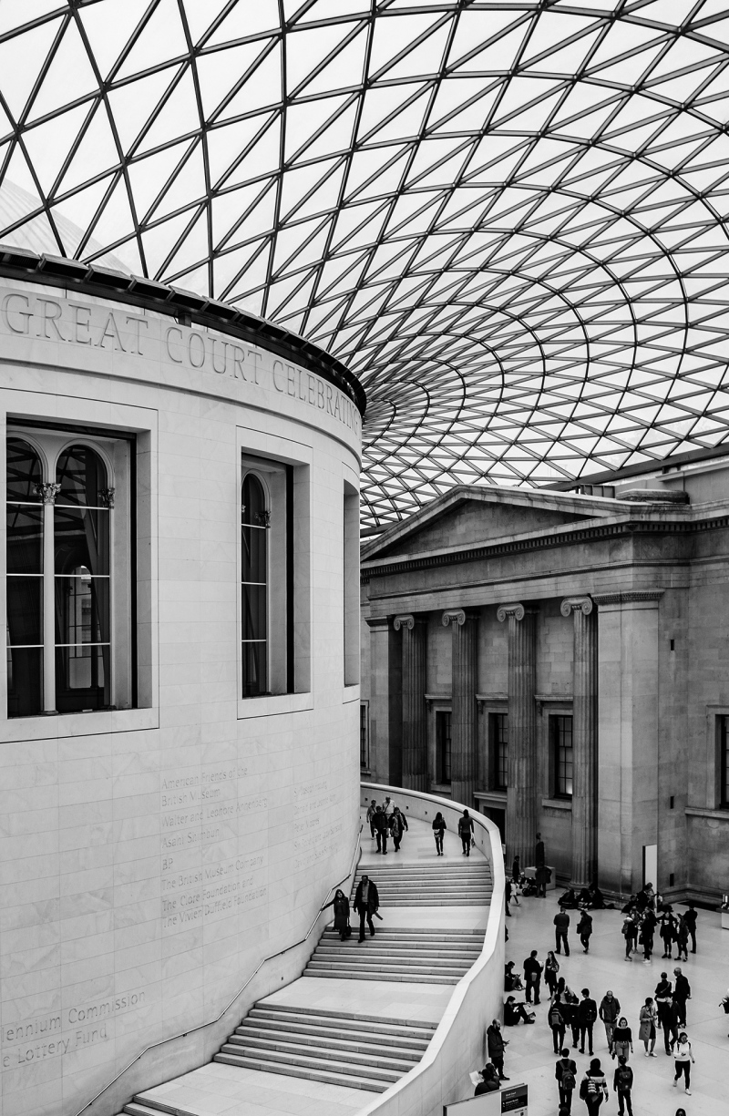 <p>A great place to sit, relax and watch people (and of course some art) – the British Museum, London, UK.</p>